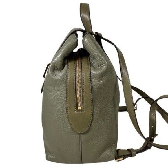 MICHAEL KORS MK Raven Pebble Leather Medium Backpack Handbag Olive Green $328 - Picture 4 of 16